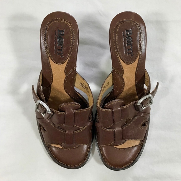 Born 'Lucia' Stacked Heel Slides size 7/38 - Picture 4 of 8